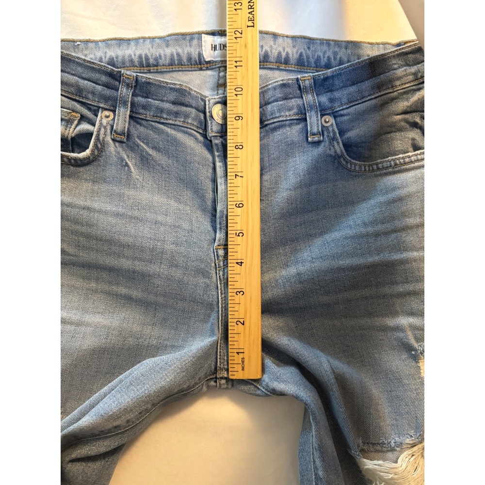 Hudson Jeans Women 28 Blue Riley Mid-Rise Straight Crop Distressed Denim NWT - Picture 6 of 8